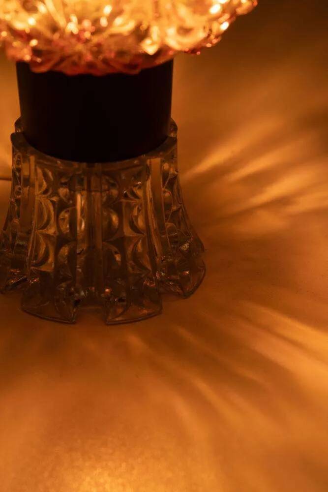 Vintage table lamp in Swedish coloured glass, glass table lamp.