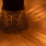 Vintage table lamp in Swedish coloured glass, glass table lamp.