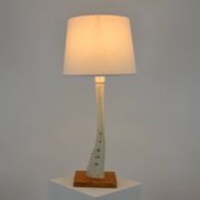 Scandinavian Studio Table Lamp in Carved Bone with Symbolic Decoration, c. 1950s–1970s