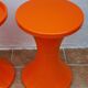 Vintage Side Table and Stool by Henry Massonnet, Orange, 1970s