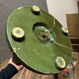 Lampadaire en bois laqué vert et doré style Empire vers 1900