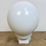 Vintage White Porcelain Wall Light with Milk Glass, 1960s