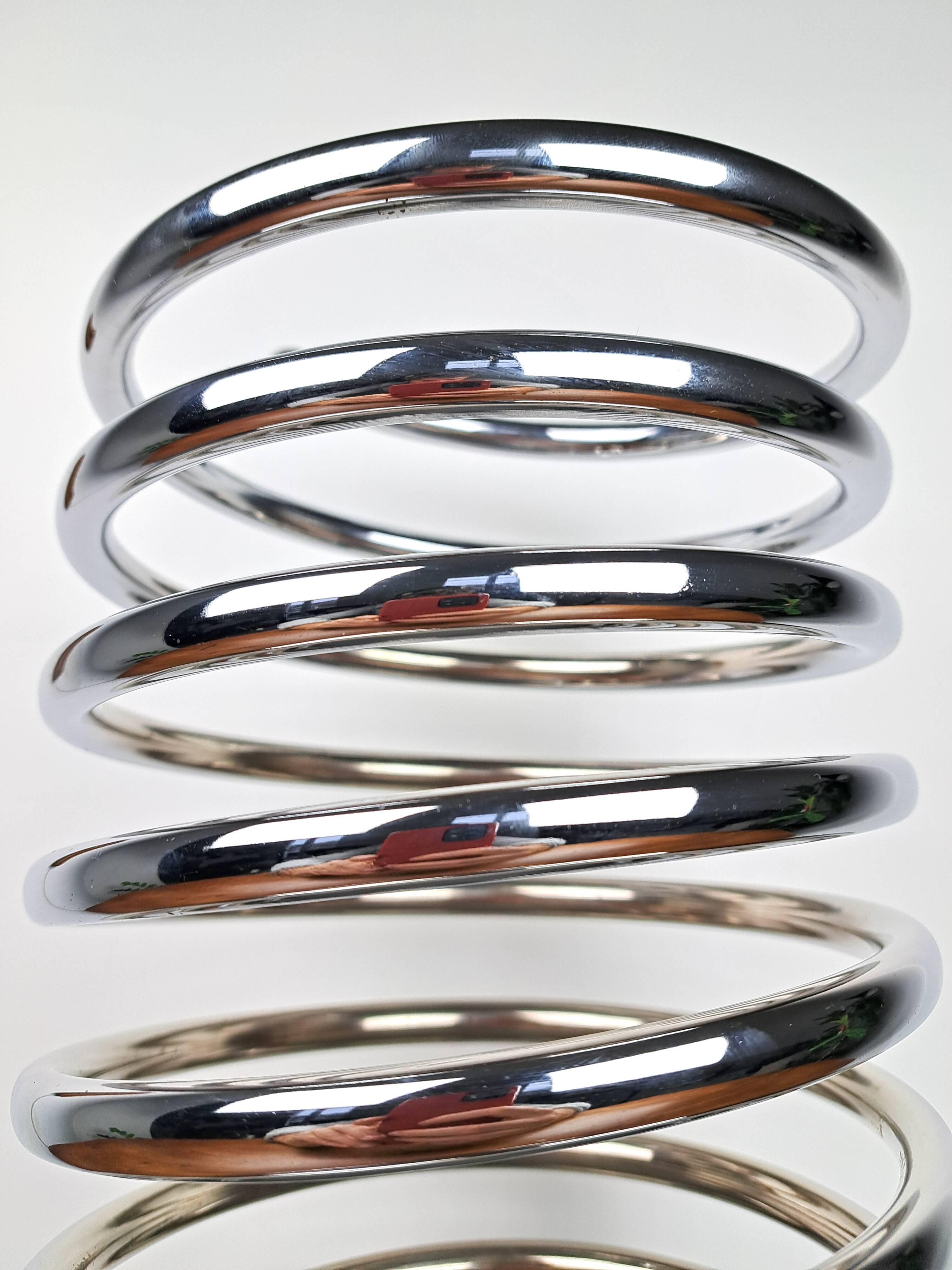 Vintage chrome spring-shaped umbrella stand