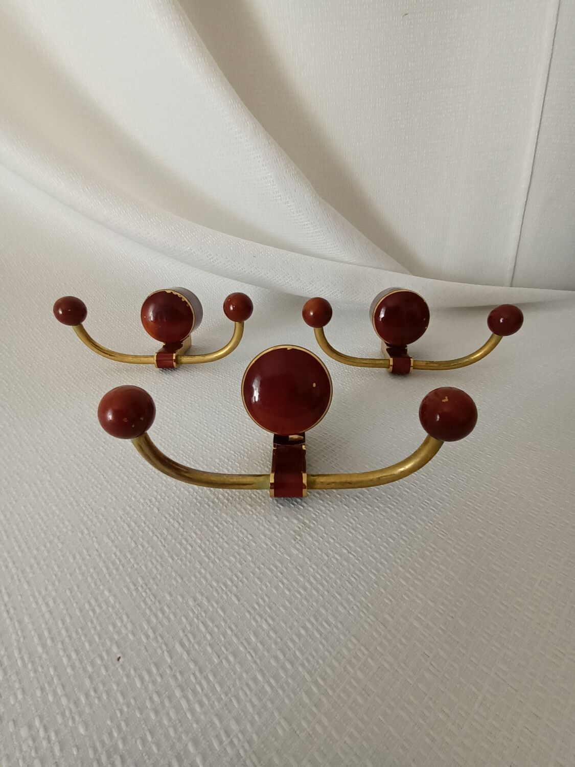 Art deco bakelite brass hooks