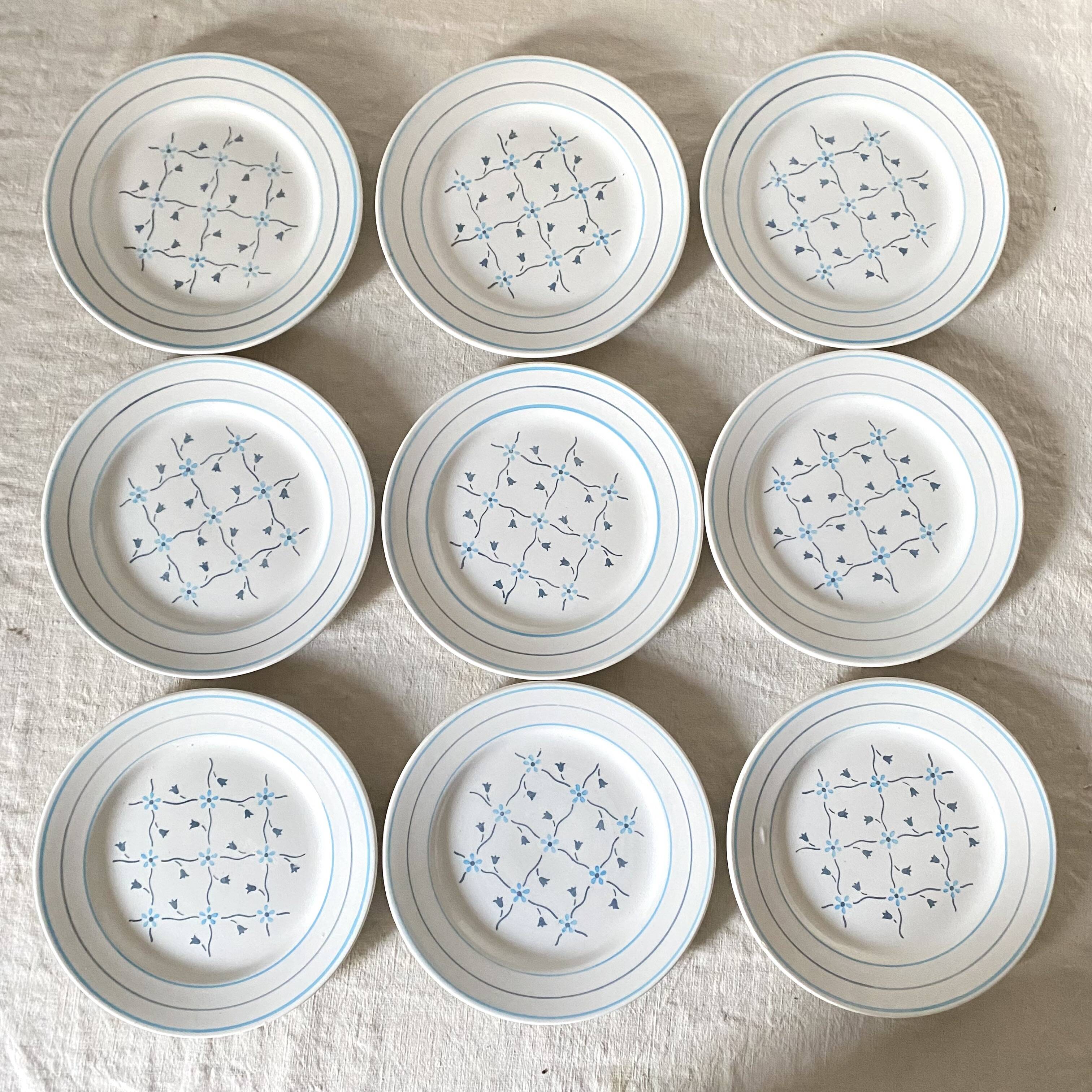 Lunéville dessert plates, flowers, Fontainebleau decor