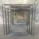 Suite of 3 space-age nesting tables stainless steel and glass - design 1970