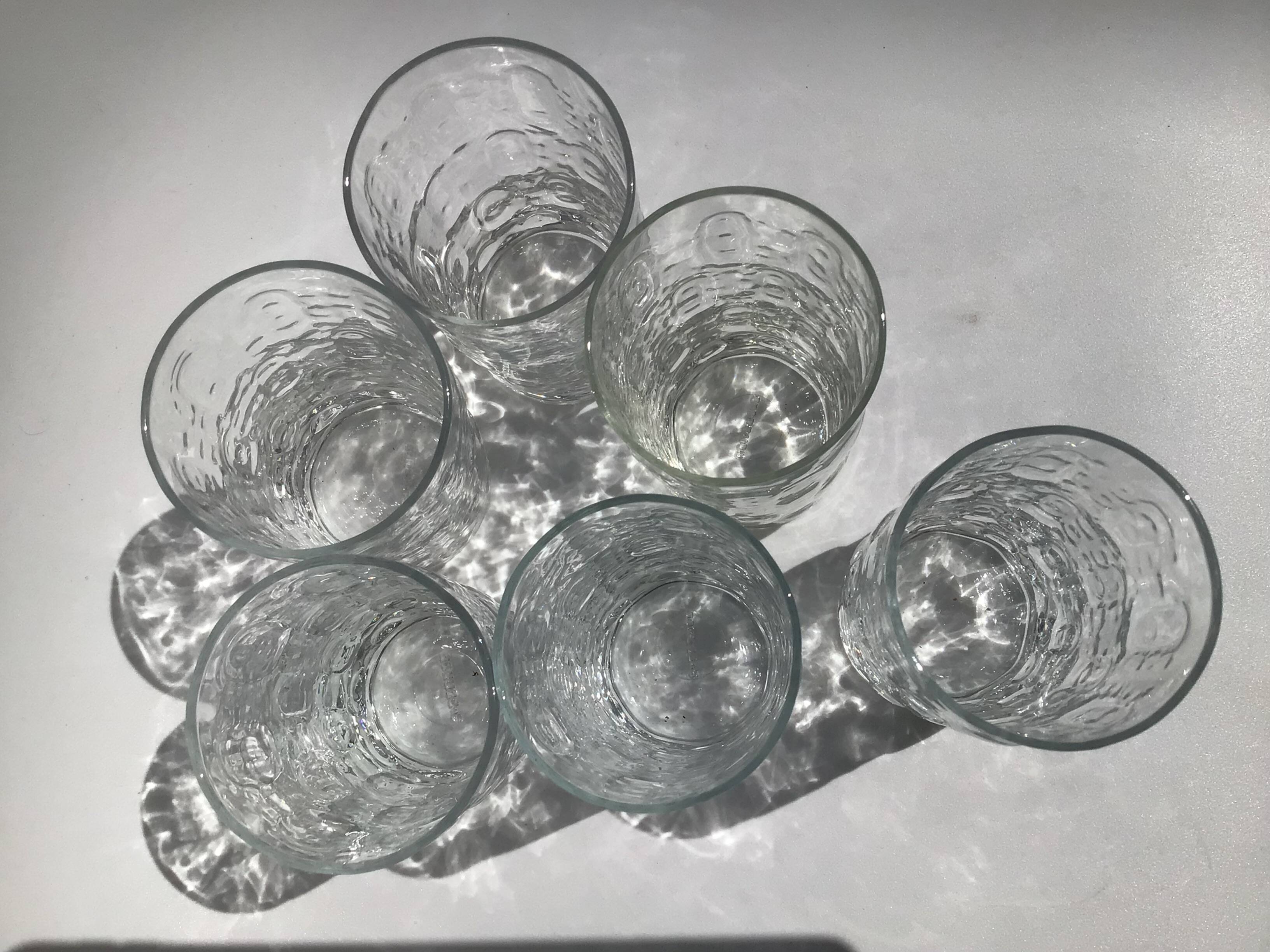 6 Long drink glasses relief glass oval bubbles Pernod