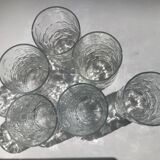 6 Long drink glasses relief glass oval bubbles Pernod