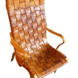 Cognac leather Eva chair by Bruno Mathsson
