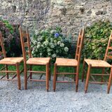 4 oak mulched chairs