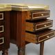 Pair of Mahogany Nightstands with White Carrara Marble in Louis XVI Style