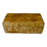 De Sede style storage bench, leather patchwork, 1970s design