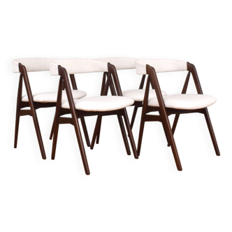 Chaises de Salle à Manger Mid-Century en Teck par Th Harlev pour Farstrup, Danemark, 1960s, Set de 4.