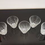 6 verres à porto en cristal ciselé vintage