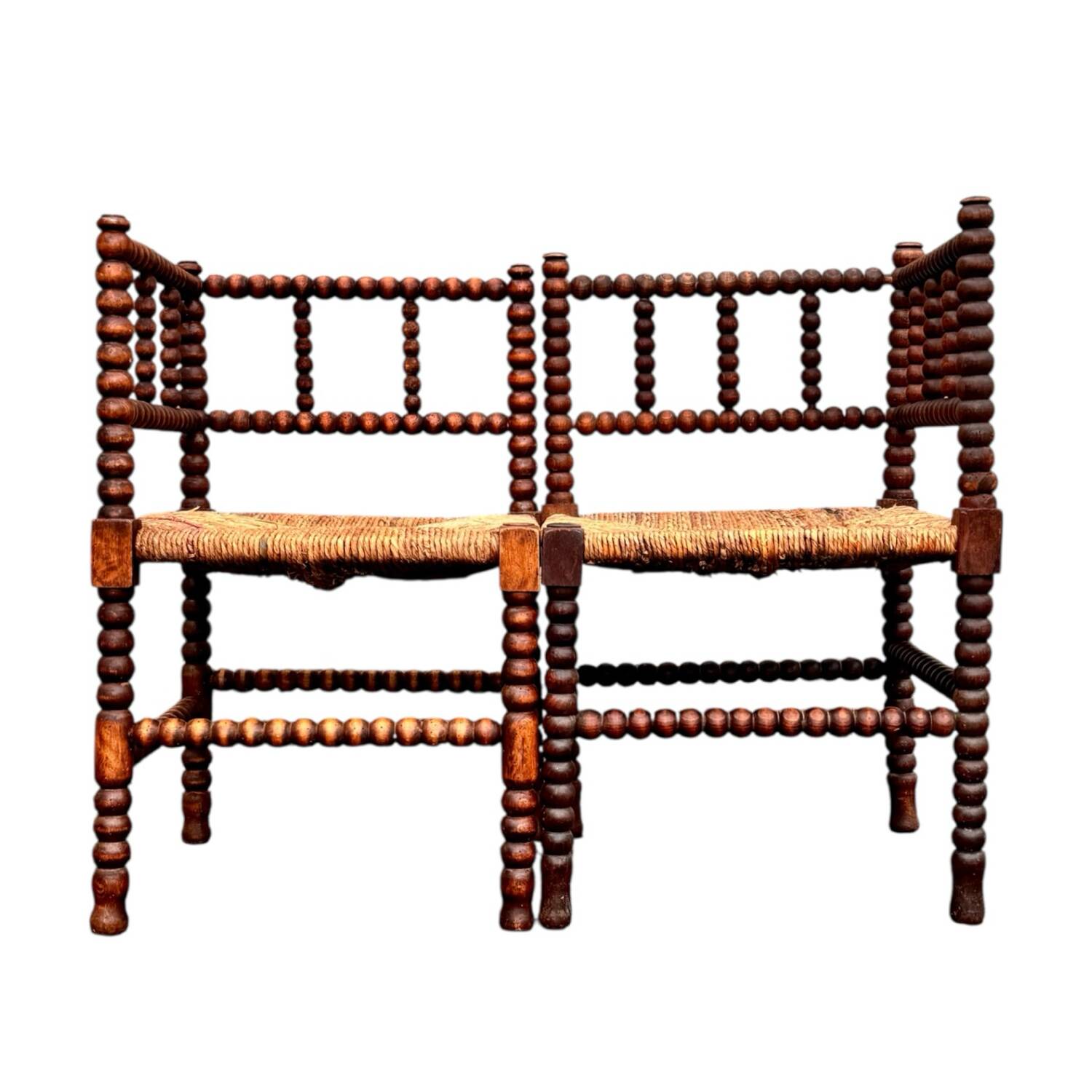 Two antique corner armchairs