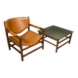 Brutalist armchair and table, Brazil from the 1970s.