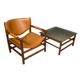 Brutalist armchair and table, Brazil from the 1970s.