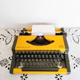Vintage yellow portable typewriter, working, AEG, new ribbon