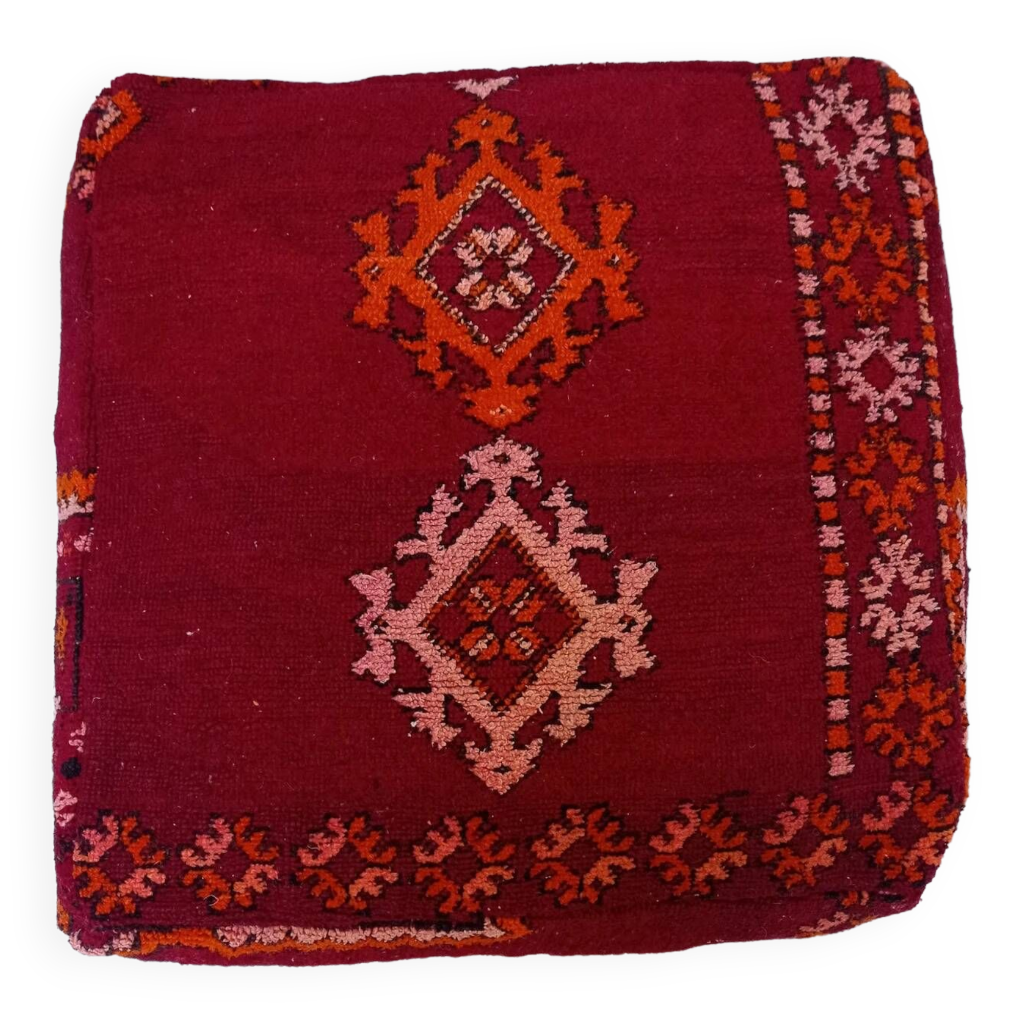 Handmade Berber pouf in wool 60 X 60 X 20 CM