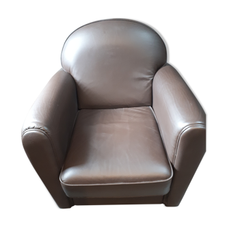 Leather club armchair