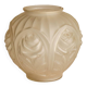 Vase boule en verre art deco aux roses