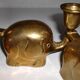 Set of 6 Art-Deco Brass Elephant Candle Holders / Candle Stands
