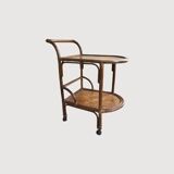 Rattan serving trolley