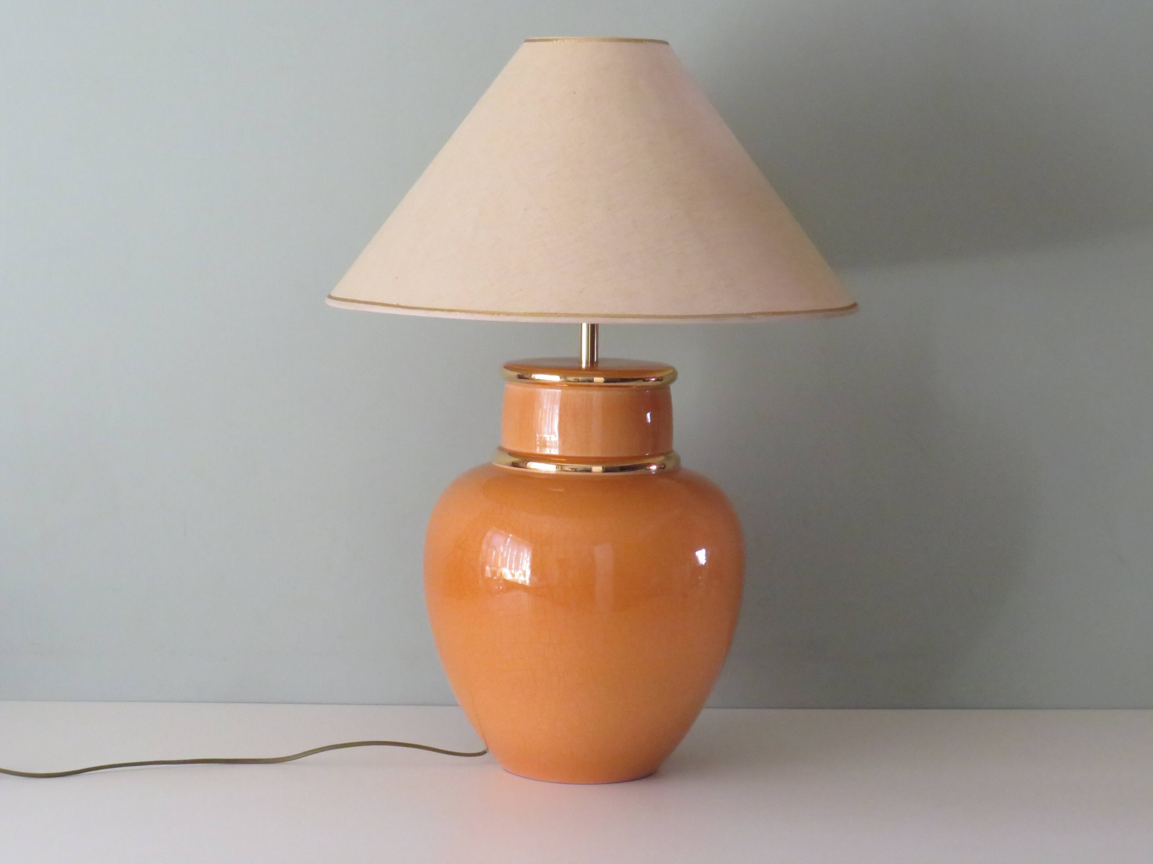 Grande Vintage Louis Drimmer ceramic table lamp, France 1970