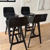 Set of 4 solid beech stools