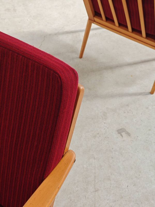 Paire de fauteuils Boomerang Antonin Suman TON Thonet 1960