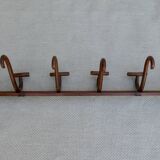 Wooden wall coat rack with 6 double hooks, bistro