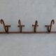 Wooden wall coat rack with 6 double hooks, bistro