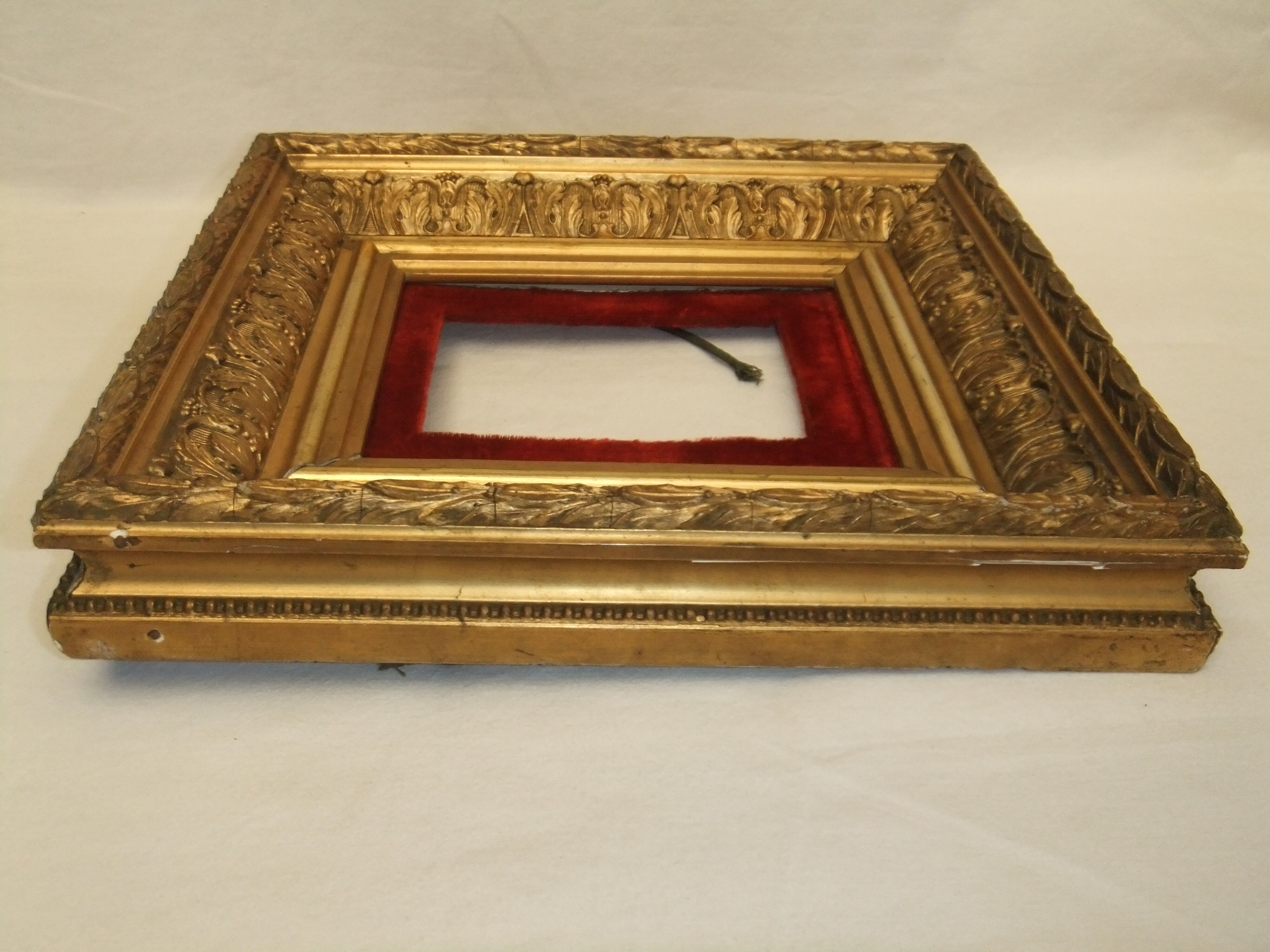 Frame XIX gilded stucco wood decoration acanthus leaves painting painting