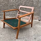 Danish armchair / Scandinavian design / Retro jungle pattern