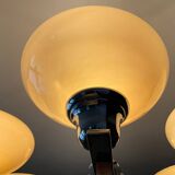 Art Deco chandelier in nickel-plated and opaline metal