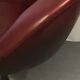 Red leather tulip foot chair