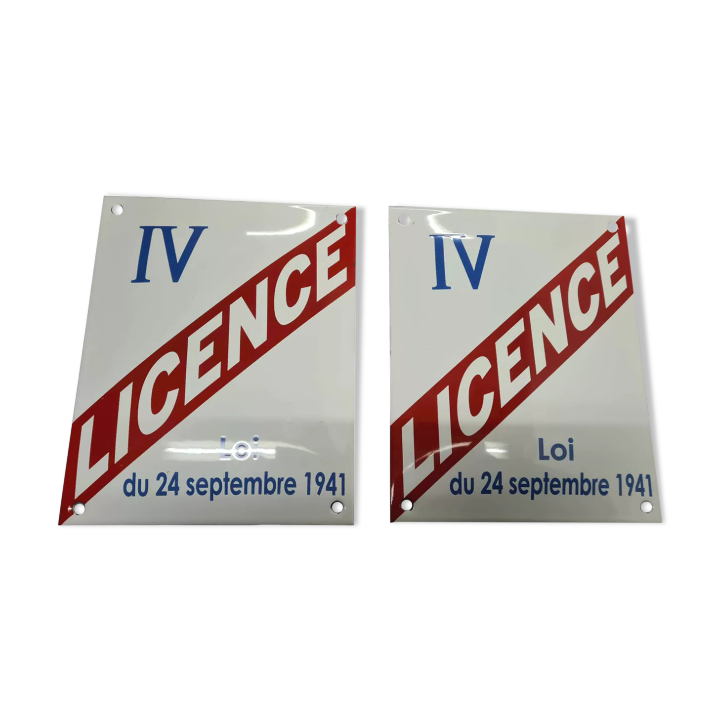 Enamelled plates license IV