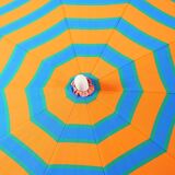 Vintage psychedelic orange umbrella
