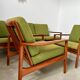 Living room set sofa armchair coffee table Scandinavian design 60s Swedish vintage teak