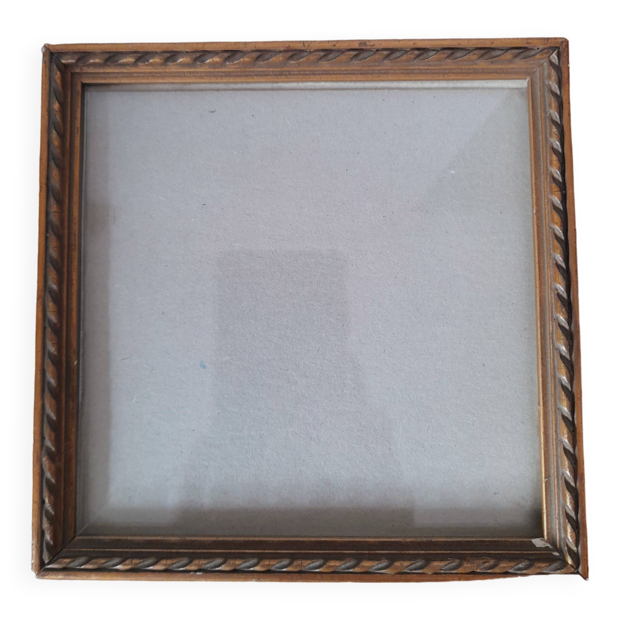 Old square golden frame to place or hang