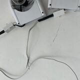 Pair of white and opaline metal wall lights