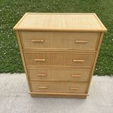 Chiffonnier commode en rotin des années 70'