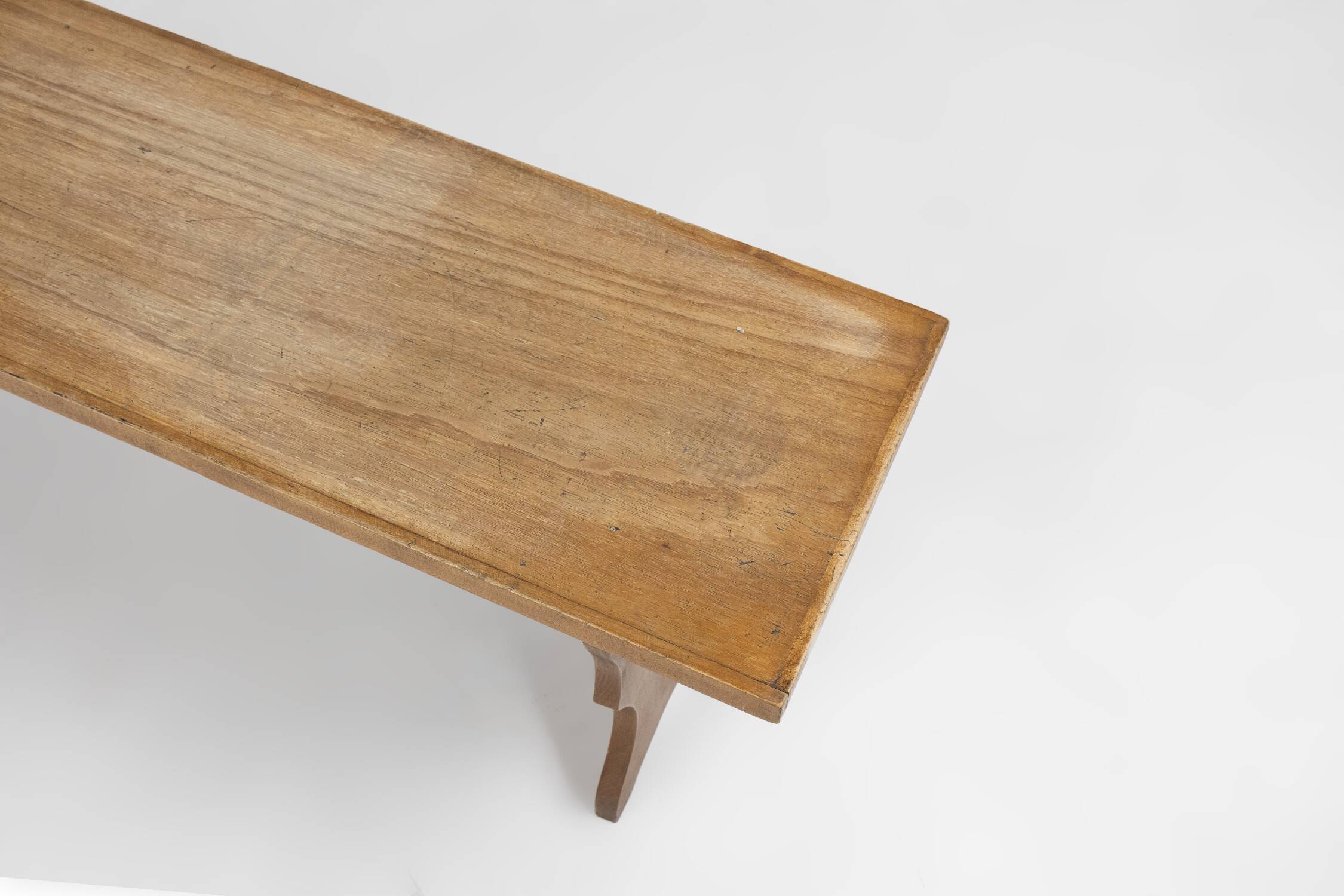 Art Deco bench in solid oak, France circa 1940