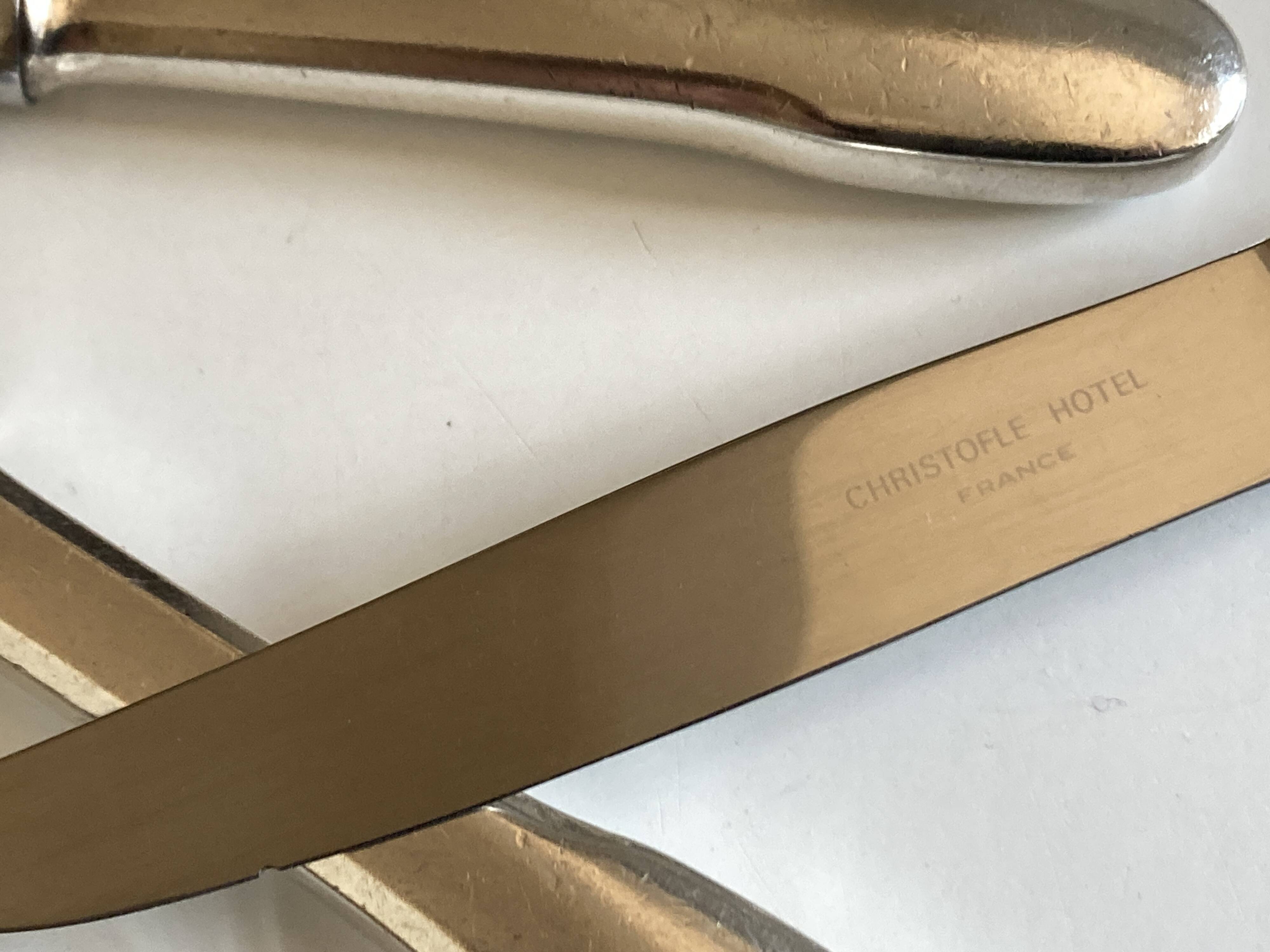 Set of 6 Cluny Christofle brasserie dessert knives