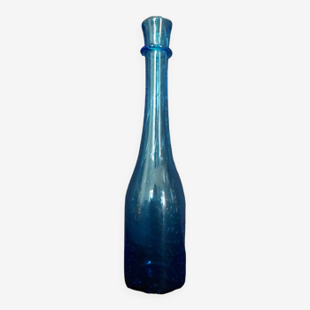 Bubble blown glass bottle Biot 20th century small model