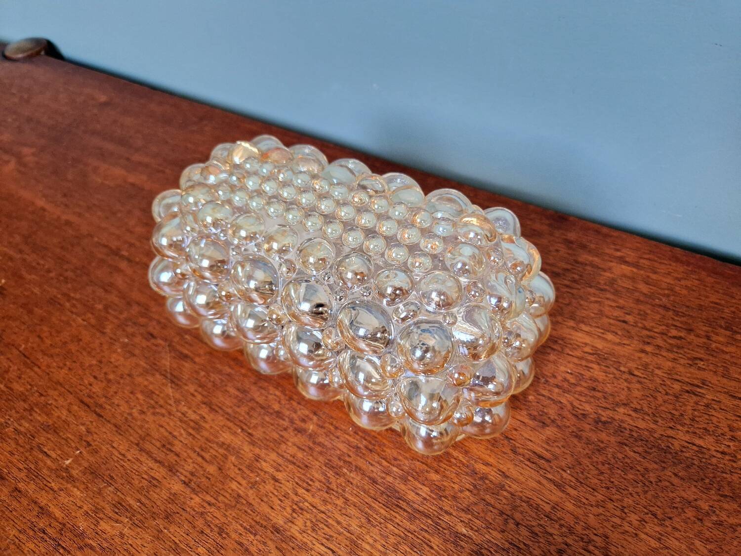 Amber bubble glass wall light, design Helena Tynell, 1970