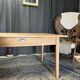 Large vintage table in restored solid elm.