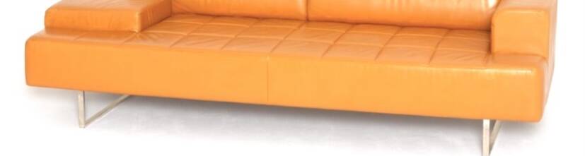 Quadra 3-seater leather sofa Poltrona Frau