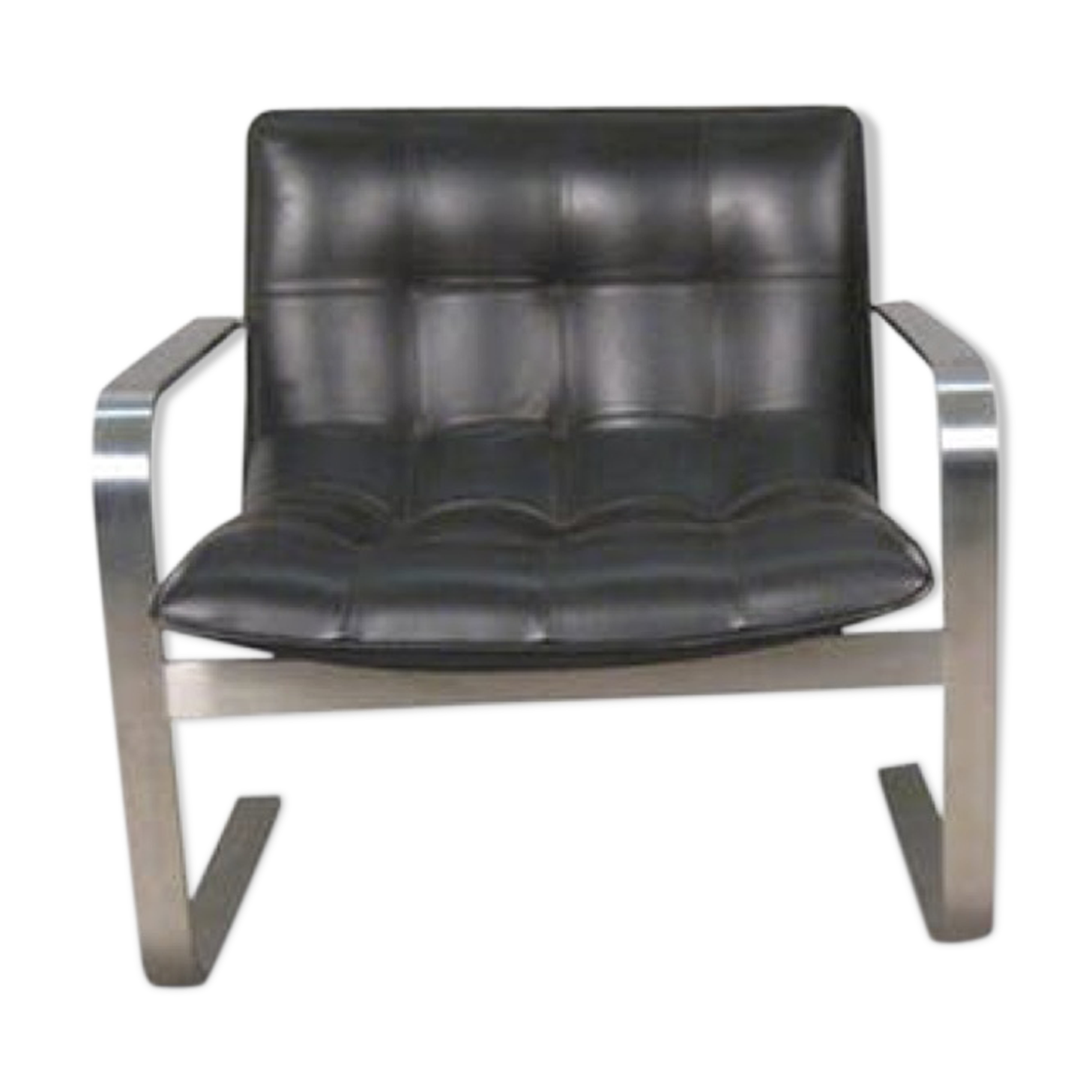 Modern leather and steel armchair