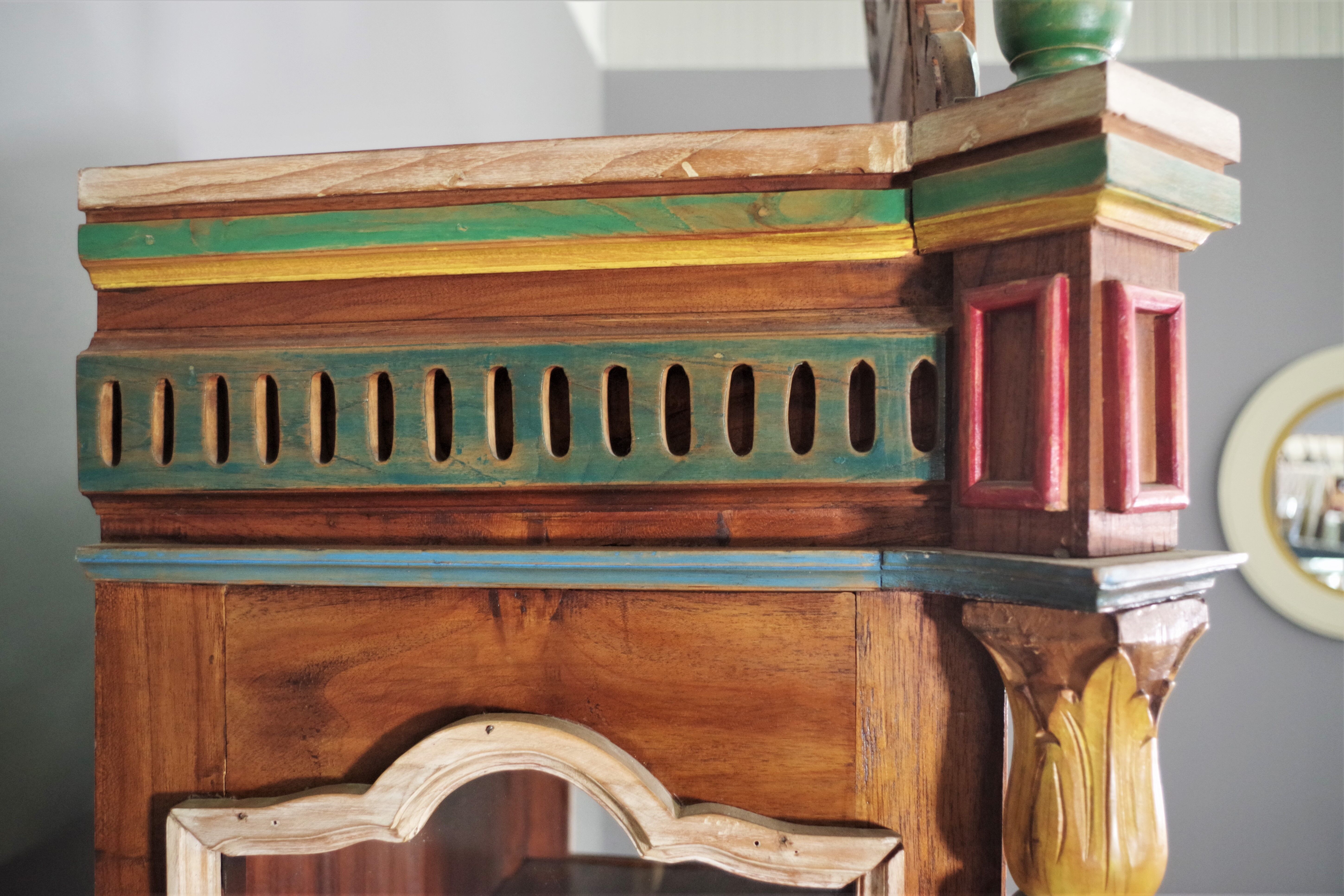 Carved wooden sideboard